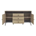 Μπουφές Zezan σε sonoma-ανθρακί απόχρωση 140.5x41.5x80εκ - Image 3