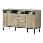 Μπουφές Zezan σε sonoma-ανθρακί απόχρωση 140.5x41.5x80εκ