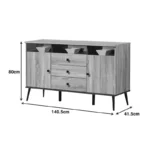 Μπουφές Zezan σε sonoma-ανθρακί απόχρωση 140.5x41.5x80εκ - Image 6