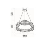 ΦΩΤΙΣΤΙΚΟ ΚΡΕΜΑΣΤΟ ΑΚΡΥΛΙΚΟ ΣΤΡΟΓΓΥΛΟ LED 48W 4320Lm 3000K Φ400X1200mm ΑΣΗΜΙ ARTE ILLUMINA TORINO - Image 6