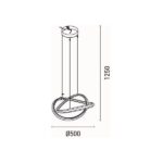 ΦΩΤΙΣΤΙΚΟ ΚΡΕΜΑΣΤΟ ΑΛΟΥΜΙΝΙO ΣΤΡΟΓΓΥΛΟ LED 38W 3000Lm 3000K Φ500X1200mm ΧΡΥΣΟ-ΔΙΑΦΑΝΕΣ ARTE ILLUMINA SATURN - Image 6
