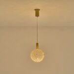 ΦΩΤΙΣΤΙΚΟ ΚΡΕΜΑΣΤΟ ΜΕΤΑΛΛΟ ΣΤΡΟΓΓΥΛΟ ΜΟΝΟΦΩΤΟ LED 6.3W 648Lm 3000K Φ200X1388mm ΧΡΥΣΟ ARTE ILLUMINA PERFORATO - Image 3