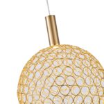 ΦΩΤΙΣΤΙΚΟ ΚΡΕΜΑΣΤΟ ΜΕΤΑΛΛΟ ΣΤΡΟΓΓΥΛΟ ΜΟΝΟΦΩΤΟ LED 6.3W 648Lm 3000K Φ250X1388mm ΧΡΥΣΟ ARTE ILLUMINA PERFORATO - Image 4