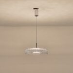 ΦΩΤΙΣΤΙΚΟ ΚΡΕΜΑΣΤΟ ΜΕΤΑΛΛΟ ΣΤΡΟΓΓΥΛΟ ΜΟΝΟΦΩΤΟ LED 10W 1080Lm 3000K Φ350X1390mm ΑΣΗΜΙ ARTE ILLUMINA PERFORATO - Image 3