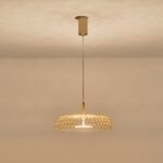 ΦΩΤΙΣΤΙΚΟ ΚΡΕΜΑΣΤΟ ΜΕΤΑΛΛΟ ΣΤΡΟΓΓΥΛΟ ΜΟΝΟΦΩΤΟ LED 10W 1080Lm 3000K Φ350X1390mm ΧΡΥΣΟ ARTE ILLUMINA PERFORATO - Image 4