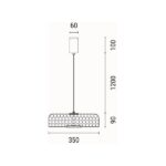 ΦΩΤΙΣΤΙΚΟ ΚΡΕΜΑΣΤΟ ΜΕΤΑΛΛΟ ΣΤΡΟΓΓΥΛΟ ΜΟΝΟΦΩΤΟ LED 10W 1080Lm 3000K Φ350X1390mm ΧΡΥΣΟ ARTE ILLUMINA PERFORATO - Image 7