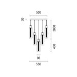 ΦΩΤΙΣΤΙΚΟ ΚΡΕΜΑΣΤΟ ΓΥΑΛΙ 9ΦΩΤΟ LED 60W 7200Lm 3000K Φ500X2430mm ΔΙΑΦΑΝΕΣ ARTE ILLUMINA VIAL - Image 6