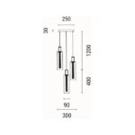 ΦΩΤΙΣΤΙΚΟ ΚΡΕΜΑΣΤΟ ΓΥΑΛΙ 3ΦΩΤΟ LED 21W 2500Lm 3000K Φ250X1630mm ΔΙΑΦΑΝΕΣ ARTE ILLUMINA VIAL - Image 6