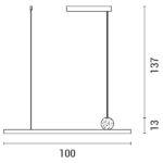 ΦΩΤΙΣΤΙΚΟ ΚΡΕΜΑΣΤΟ ΑΛΟΥΜΙΝΙΟ ΓΡΑΜΜΙΚΟ ΜΟΝΟΦΩΤΟ LED 18W 1308Lm 3CCT(3000-4000-6000K) 1500x1000mm ΜΑΥΡΟ ARTE ILLUMINA TRAMA - Image 4