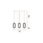 ΦΩΤΙΣΤΙΚΟ ΚΡΕΜΑΣΤΟ ΑΛΟΥΜΙΝΙΟ-ΑΚΡΥΛΙΚΟ 3ΦΩΤΟ LED 26W 2254Lm 3000K 570X1290mm POZ-ΧΡΥΣΟ ARTE ILLUMINA KRIKO - Image 6