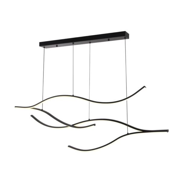 ΦΩΤΙΣΤΙΚΟ ΚΡΕΜΑΣΤΟ ΑΛΟΥΜΙΝΙO-ΣΙΛΙΚΟΝΗ LED 30W 2260Lm 3000K 30X1200X1450mm ΜΑΥΡΟ ARTE ILLUMINA WAVES