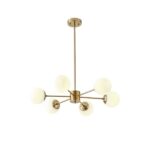 ΦΩΤΙΣΤΙΚΟ ΚΡΕΜΑΣΤΟ ΜΕΤΑΛΛΟ-ΓΥΑΛΙ 6ΦΩΤΟ 6XΕ27 Max 6x15W Φ720X730mm ΛΕΥΚΟ-ΧΑΛΚΙΝΟ ARTE ILLUMINA ORBA