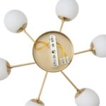 ΦΩΤΙΣΤΙΚΟ ΚΡΕΜΑΣΤΟ ΜΕΤΑΛΛΟ-ΓΥΑΛΙ 6ΦΩΤΟ 6XΕ27 Max 6x15W Φ720X730mm ΛΕΥΚΟ-ΧΑΛΚΙΝΟ ARTE ILLUMINA ORBA - Image 5