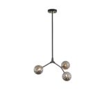 ΦΩΤΙΣΤΙΚΟ ΚΡΕΜΑΣΤΟ ΜΕΤΑΛΛΟ-ΓΥΑΛΙ 3ΦΩΤΟ 3ΧG9 Max 3x7W 560X350X900mm ΜΑΥΡΟ-ΓΚΡΙ ARTE ILLUMINA ATOM