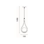 ΦΩΤΙΣΤΙΚΟ ΚΡΕΜΑΣΤΟ ΜΕΤΑΛΛΟ-ΓΥΑΛΙ ΜΟΝΟΦΩΤΟ 1XE27 Max 15W 210X150X1490mm ΛΕΥΚΟ-ΧΑΛΚΙΝΟ ARTE ILLUMINA ORBA - Image 6