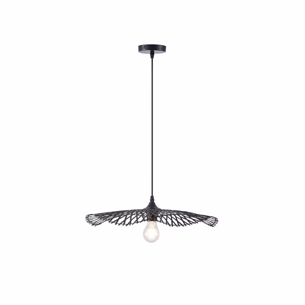 144-31011 ΦΩΤΙΣΤΙΚΟ ΚΡΕΜΑΣΤΟ BAMBOO ΜΟΝΟΦΩΤΟ 1XE27 Max 15W Φ475X1160mm ΜΑΥΡΟ ARTE ILLUMINA CROSSLINE - Image 1