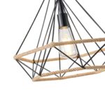 ΦΩΤΙΣΤΙΚΟ ΚΡΕΜΑΣΤΟ ΣΧΟΙΝΙ-ΜΕΤΑΛΛΟ ΜΟΝΟΦΩΤΟ Ε27 Max 15W Φ380X1450mm ΜΑΥΡΟ-ΧΑΚI ARTE ILLUMINA HELIOS - Image 4