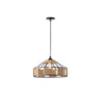 ΦΩΤΙΣΤΙΚΟ ΚΡΕΜΑΣΤΟ ΣΧΟΙΝΙ-ΜΕΤΑΛΛΟ ΜΟΝΟΦΩΤΟ Ε27 Max 15W Φ400X1300mm ΜΑΥΡΟ-ΧΑΚI ARTE ILLUMINA HELIOS