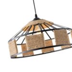 ΦΩΤΙΣΤΙΚΟ ΚΡΕΜΑΣΤΟ ΣΧΟΙΝΙ-ΜΕΤΑΛΛΟ ΜΟΝΟΦΩΤΟ Ε27 Max 15W Φ400X1300mm ΜΑΥΡΟ-ΧΑΚI ARTE ILLUMINA HELIOS - Image 4