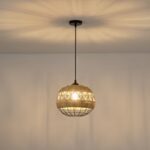 ΦΩΤΙΣΤΙΚΟ ΚΡΕΜΑΣΤΟ ΣΧΟΙΝΙ-ΜΕΤΑΛΛΟ ΜΟΝΟΦΩΤΟ Ε27 Max 15W Φ300X1370mm ΜΑΥΡΟ-ΧΑΚI ARTE ILLUMINA HELIOS - Image 3