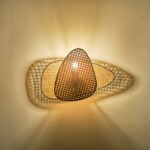 ΑΠΛΙΚΑ ΤΟΙΧΟΥ ΡΑΤΤΑΝ 1XE27 Max 15W 430X300mm ΚΑΦΕ-ΜΑΥΡΟ ARTE ILLUMINA KAI - Image 2