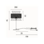 ΕΠΙΤΡΑΠΕΖΙΟ ΦΩΤΙΣΤΙΚΟ ΜΕΤΑΛΛΟ-ΥΦΑΣΜΑ 1XE27 Max 15W Φ260X460mm MΠΕΖ-ΜΑΤ ΛΕΥΚΟ ARTE ILLUMINA ISLA - Image 5