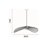 ΦΩΤΙΣΤΙΚΟ ΚΡΕΜΑΣΤΟ BAMBOO ΜΟΝΟΦΩΤΟ 1XE27 Max 15W Φ550X1360mm ΜΠΕΖ ARTE ILLUMINA OASIS - Image 5