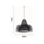 ΦΩΤΙΣΤΙΚΟ ΚΡΕΜΑΣΤΟ BAMBOO ΜΟΝΟΦΩΤΟ 1XE27 Max 15W Φ560X1560mm ΜΠΕΖ ARTE ILLUMINA SISAL - Image 5