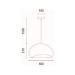 ΦΩΤΙΣΤΙΚΟ ΚΡΕΜΑΣΤΟ ΠΟΛΥΣΤΕΡΙΝΗ ΜΟΝΟΦΩΤΟ 1XE27 Max 15W Φ400X1810mm ΛΕΥΚΟ ARTE ILLUMINA AEONIC - Image 6