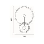 ΦΩΤΙΣΤΙΚΟ TOIXOY ΜΕΤΑΛΛΟ-ΠΛΑΣΤΙΚΟ LED 16W 1000Lm 3000K 68X280X400mm ΧΡΥΣΟ ARTE ILLUMINA O CLOCK - Image 6