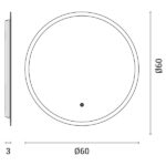 ΚΑΘΡΕΦΤΗΣ ΜΠΑΝΙΟΥ VOYAGE-1  60 cm ΜΕ ΦΩΤΙΣΜΟ LED TOUCH - Image 3