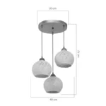 Φωτιστικό οροφής τρίφωτο PWL-1121 Ε27 κρεμ-χρυσό Φ40x75εκ - Image 4