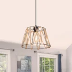 Φωτιστικό οροφής μονόφωτο PWL-1160 E27 μαύρο-σχοινί 31x23.5εκ - Image 3