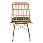 Καρέκλα Naoki rattan σε φυσική απόχρωση με μαύρο μαξιλάρι και μεταλλικό μαύρο πόδι 45.5x59.5x89εκ - Image 7