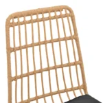 Καρέκλα Naoki rattan σε φυσική απόχρωση με μαύρο μαξιλάρι και μεταλλικό μαύρο πόδι 45.5x59.5x89εκ - Image 8