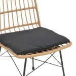 Καρέκλα Naoki rattan σε φυσική απόχρωση με μαύρο μαξιλάρι και μεταλλικό μαύρο πόδι 45.5x59.5x89εκ - Image 9