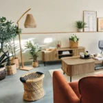 Φωτιστικό δαπέδου Sean Ε27 60W μπαμπού μπεζ 52x30x158εκ - Image 4