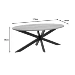 Τραπέζι Bonre φυσικό μασίφ ξύλο ακακίας-πόδι μαύρο μέταλλο 175x96x76εκ. - Image 8