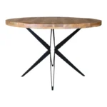 Τραπέζι Bocco Ι ξύλο mango φυσικό 3εκ με μαύρα μεταλλικά πόδια Φ150x77εκ - Image 2