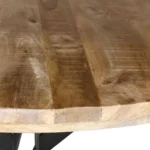 Τραπέζι Bocco Ι ξύλο mango φυσικό 3εκ με μαύρα μεταλλικά πόδια Φ150x77εκ - Image 4