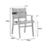 Πολυθρόνα Olivier ξύλο οξιάς φυσικό μαύρο-έδρα φυσικό σχοινί 62x60x85εκ - Image 4