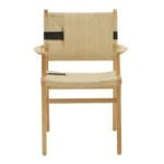 Πολυθρόνα Olivier ξύλο οξιάς φυσικό μαύρο-έδρα φυσικό σχοινί 62x60x85εκ - Image 6