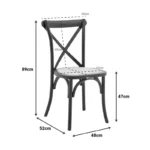 Καρέκλα Dylon στοιβαζόμενη καρυδί ξύλο οξιάς-έδρα φυσικό rattan 48x52x89εκ - Image 3