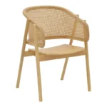 Πολυθρόνα Wenzy φυσικό Rattan - μασίφ ξύλο toon 58x58x82εκ