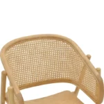 Πολυθρόνα Wenzy φυσικό Rattan - μασίφ ξύλο toon 58x58x82εκ - Image 8