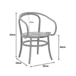 Πολυθρόνα Verfie φυσικό ξύλο οξιάς 55x50x83εκ - Image 3