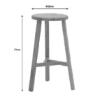 Σκαμπό μπαρ Fabrio ξύλο φτελιάς σε φυσική απόχρωση Φ38x71εκ - Image 6