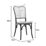 Καρέκλα στοιβαζόμενη Zozele φυσικό rattan pe-μαύρο toon wood 45x51x88εκ - Image 3