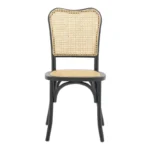 Καρέκλα στοιβαζόμενη Zozele φυσικό rattan pe-μαύρο toon wood 45x51x88εκ - Image 6