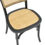 Καρέκλα στοιβαζόμενη Zozele φυσικό rattan pe-μαύρο toon wood 45x51x88εκ - Image 9